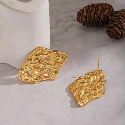 Textured Organic Shape 304 Stainless Steel Stud Earrings&nbsp;OD6068