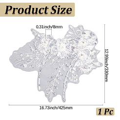 Flower Pattern Polyester Rhinestone Computerized Embroidered Appliques&nbsp;DIY-WH20050-16B
