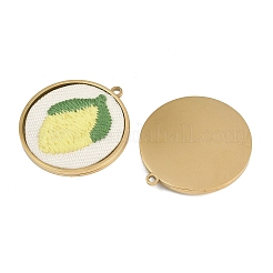 304 Stainless Steel & Embroidered Pendants&nbsp;SA-CBA1ED9-08G