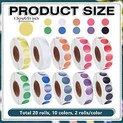 20Rolls 10 Colors Self-Adhesive Paper Gift Tag Stickers&nbsp;DIY-GO0002-83