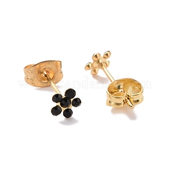 Rhinestone Flower Stud Earrings with 316L Surgical Stainless Steel Pins&nbsp;EJEW-P204-03G-04
