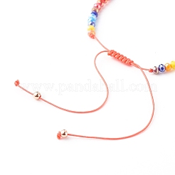 Adjustable Natural Pearl Beads Nylon Thread Braided Bead Bracelet&nbsp;BJEW-JB06455-01