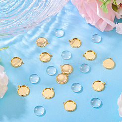 12Pcs Brass Pendant Cabochon Settings&nbsp;KK-TA0003-10C