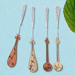 4Pcs Wooden Pipa Bookmarks&nbsp;AJEW-WH20020-235
