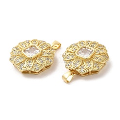 Brass Micro Pave Cubic Zirconia Pendants&nbsp;KK-M249-23G