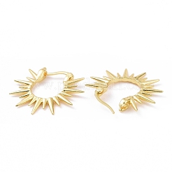 Rack Plating Brass Sun Hoop Earrings for Women&nbsp;KK-E033-05G