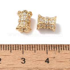 Brass Micro Pave Clear Cubic Zirconia Beads&nbsp;KK-G503-21G
