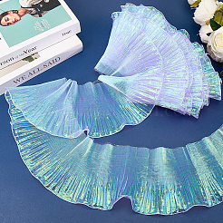 10 Yards Lucency Polyester Pleated Lace Trim&nbsp;OCOR-GF0004-74G