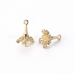 Brass Micro Pave Clear Cubic Zirconia Peg Bails Charms&nbsp;LS-KK-Q765-011-NF