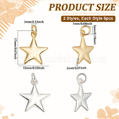 12Pcs 2 Colors Brass Pendants&nbsp;KK-ME0001-58