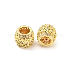 Brass Micro Pave Cubic Zirconia European Beads&nbsp;KK-H452-12G