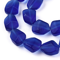 Transparent Frosted Glass Beads Strands&nbsp;FGLA-S001-02E