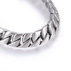 Tarnish Resistant 304 Stainless Steel Curb Chains Bracelets&nbsp;BJEW-E346-01P