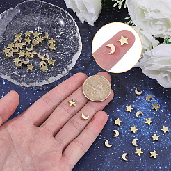 60Pcs 2 Styles Rack Plating Brass Beads&nbsp;KK-BBC0024-80