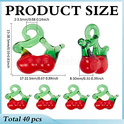 40Pcs Handmade Lampwork Pendants&nbsp;LAMP-ME0001-22
