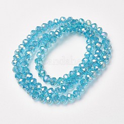 Electroplate Transparent Glass Beads Strands&nbsp;EGLA-A034-T4mm-T09