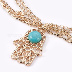 Bohemian Women Tassel Head Chain&nbsp;OHAR-WH0005-02G