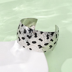 Hammered Brass Enamel Cuff Bangles&nbsp;BJEW-A163-05P