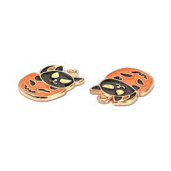Halloween Light Gold Tone Alloy Enamel Pendants&nbsp;ENAM-P247-31KCG