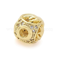 Brass Micro Pave Cubic Zirconia Beads&nbsp;KK-Z095-03G-02