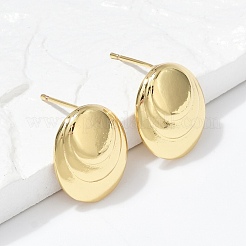 Oval Brass Stud Earrings&nbsp;EJEW-H154-09B-G