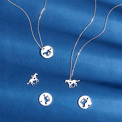 DIY 304 Stainless Steel Horse Pendant Necklace Making Kit&nbsp;DIY-DR0001-44