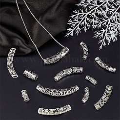 24Pcs 12 Style Tibetan Style Alloy Curved Tube Beads&nbsp;FIND-SC0002-98