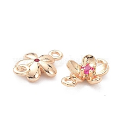 Brass Micro Pave Cubic Zirconia Charms Link Connectors&nbsp;ZIRC-K086-27LG