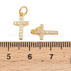 925 Sterling Silver Pave Clear Cubic Zirconia Cross Charms&nbsp;STER-A049-06G
