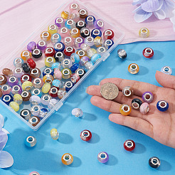 100Pcs 10 Colors Transparent Resin Rondelle European Beads&nbsp;RESI-TA0005-17