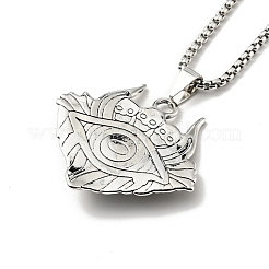 Alloy Skull with Plastic Dragon Eye Pendant Necklace&nbsp;NJEW-B084-01A