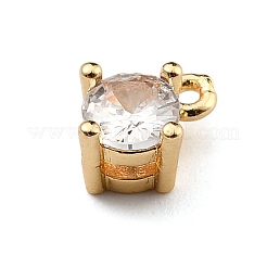 Brass Micro Pave Cubic Zirconia Charms&nbsp;LS-KK-C057-01G