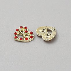 Heart with Bowknot Alloy Glass Cabochons&nbsp;LS-MRMJ-WH0202-012C-G