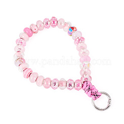 Resin Rondelle Bead with Polyester & Spandex Cord Phone Hand Strap Chains&nbsp;HJEW-TADJ0011