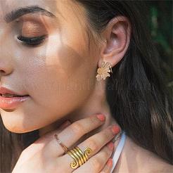 Vintage Flower Stud Earrings for Women Alloy Enamel Half Flower Stud Earrings Summer Earrings Boho Beach Floral Stud Earrings Jewelry Gifts for Women&nbsp;JE1095A