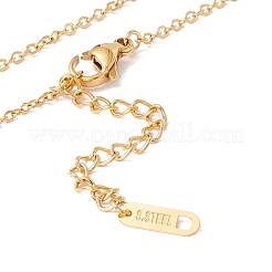 Enamel Gesture Heart Pendant with 304 Stainless Steel Cable Chains for Women Ion Plating(IP)&nbsp;NJEW-P262-04G