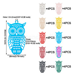 40Pcs 10 Colors Spray Painted 430 & 201 Stainless Steel Filigree Pendants&nbsp;STAS-TA0001-98