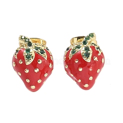 Brass Enamel Stud Earrings&nbsp;EJEW-Q017-04G