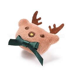 Christmas Deer Cotton & Non-Woven & Velvet Fabric Brooch&nbsp;JEWB-A003-14