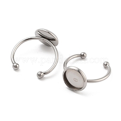 Tarnish Resistant 304 Stainless Steel Open Cuff Ring Components&nbsp;STAS-B072-09C-P