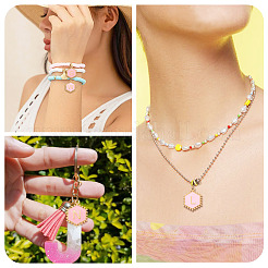 52Pcs 2 Colors Alloy Enamel Pendants&nbsp;ENAM-TA0002-97A