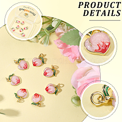 8Pcs Brass Enamel Peach Charms&nbsp;KK-BBC0025-20
