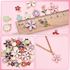 40Pcs 5 Styles Random Color Alloy Enamel Charms&nbsp;ENAM-YW0004-79B