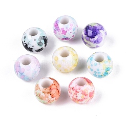 Printed Opaque Acrylic European Beads&nbsp;OACR-Q200-02