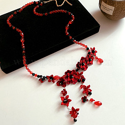Glass with Acrylic Flower Tassel Waist Belly Chains for Women&nbsp;FS-WG85543-01