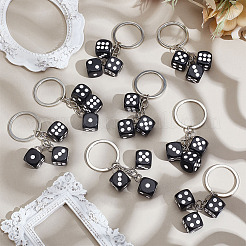 8Pcs Dice Resin Keychains&nbsp;KEYC-ME0001-03B