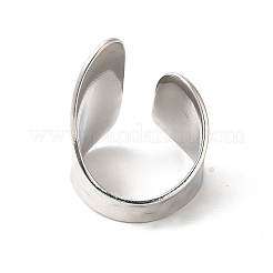 Non-Tarnish 304 Stainless Steel Twist Flat Open Cuff Ring for Women&nbsp;RJEW-E063-28P