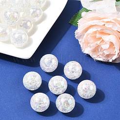 Bubblegum AB Color Transparent Crackle Acrylic Round Beads&nbsp;CACR-R011-20mm-03