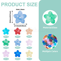 90Pcs 9 Colors Transparent Glass Beads&nbsp;GLAA-TA0004-42
