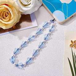 Acrylic Beaded Phone Lanyard&nbsp;HJEW-SW00017-03